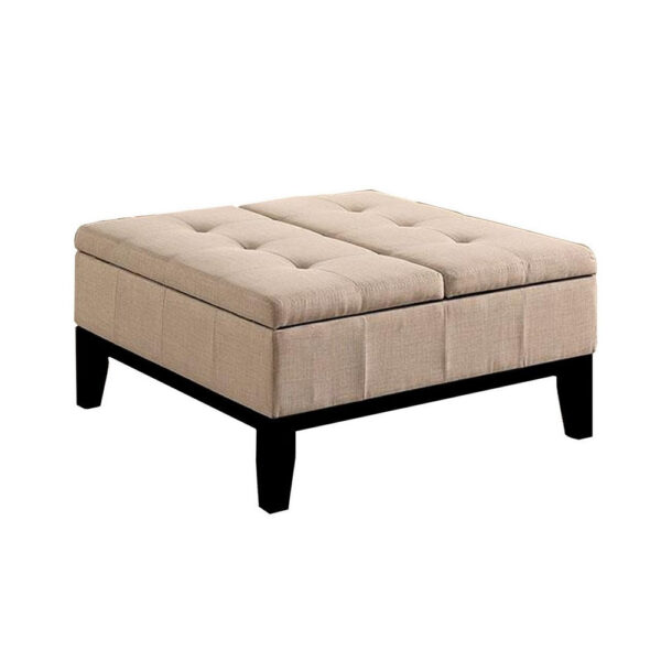 150220266991ab6f0206b.jpeg Orin 36 Inch Ottoman, Split Storage Lid, Tufted Beige Upholstery, Wood