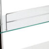Zaina 42 Inch Modern Bar Table, 3 Shelves, Tempered Glass, White, Chrome