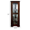 72 Inch Corner Curio Cabinet, 5 Shelves, Tempered Glass Door, Brown Wood