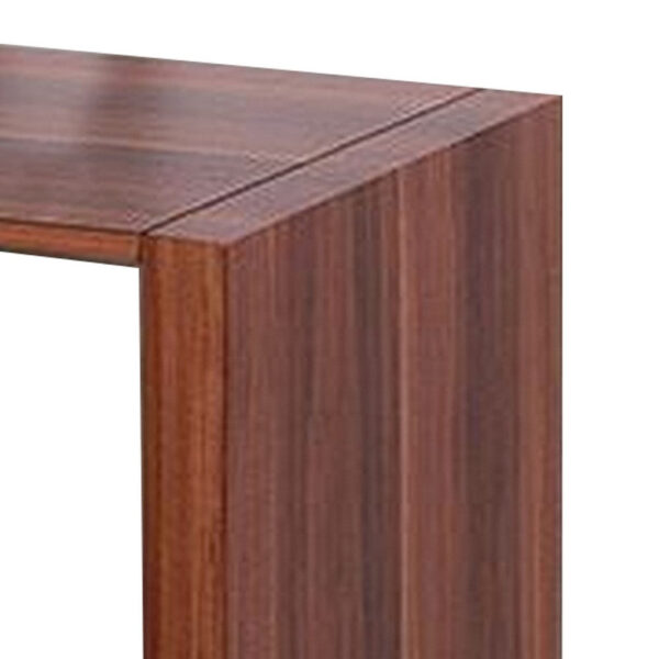 150220266991abc9bb0e1.jpeg Bere 47 Inch Sofa Table with Black Glass Top, Open Shelves, Brown Wood