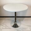 Mari 36 Inch Counter Height Table, White Round Top and Stainless Steel Base