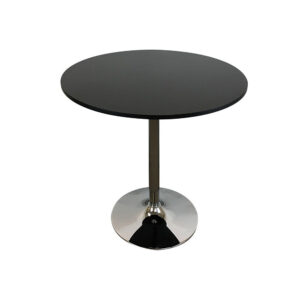 150220266991ac734a821.jpeg Mari 36 Inch Dining Table, Smooth Black Round Top and Stainless Steel Base