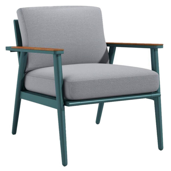 3 Piece Outdoor Coffee Table and Chairs Set, Wood Planks, Gray, Green