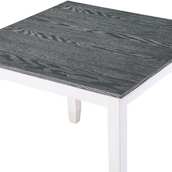 Helio 5 Piece Counter Height Dining Table and Chairs Set, White Wood, Gray