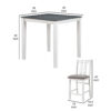 Helio 5 Piece Counter Height Dining Table and Chairs Set, White Wood, Gray