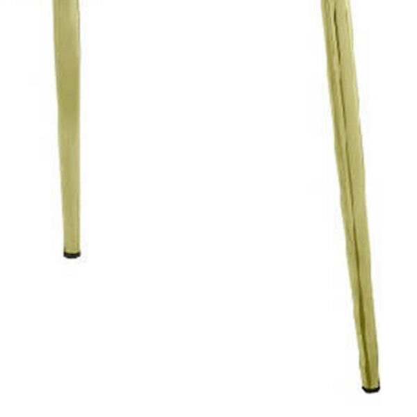 Inch 25 Inch Side Dining Chair Set of 2, White Teddy Sherpa, Gold Legs