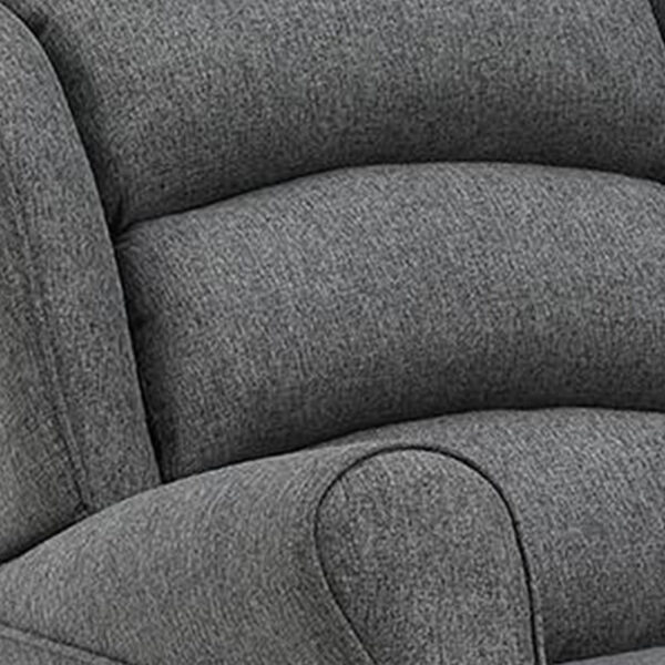 150220266991ad5cabeee.jpeg 34 Inch Rocking Chair, Wood Frame, Channel Tufted Gray Fabric Upholstery