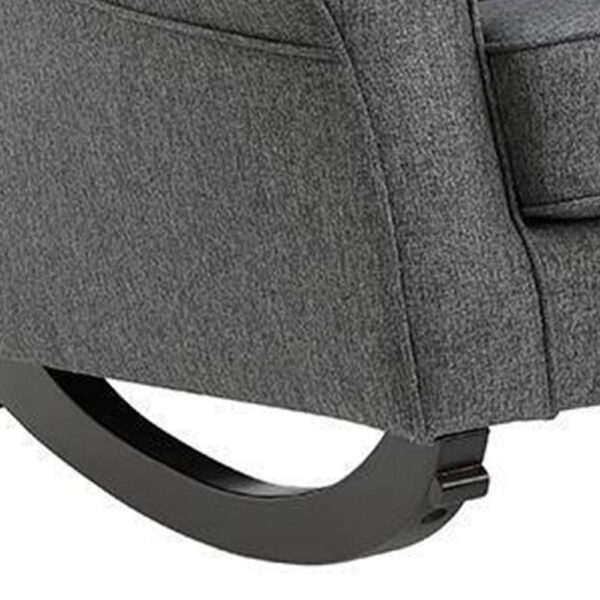 150220266991ad607f200.jpeg 34 Inch Rocking Chair, Wood Frame, Channel Tufted Gray Fabric Upholstery