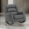 150220266991ad6651a58.jpeg 34 Inch Rocking Chair, Wood Frame, Channel Tufted Gray Fabric Upholstery