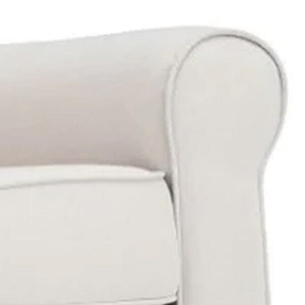 37 Inch Rocking Chair, Pocket Coil Seat, Wood Frame, Soft Beige Upholstery