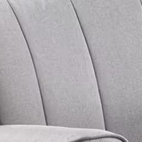 34 Inch Rocking Chair, Wood Frame, Vertical Channel Tufted Gray Linen