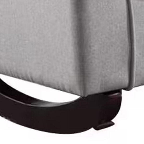 34 Inch Rocking Chair, Wood Frame, Vertical Channel Tufted Gray Linen