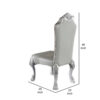 Ally 25 Inch Side Chair Set of 2, Curved Top, Carved Scrolled Motifs, White
