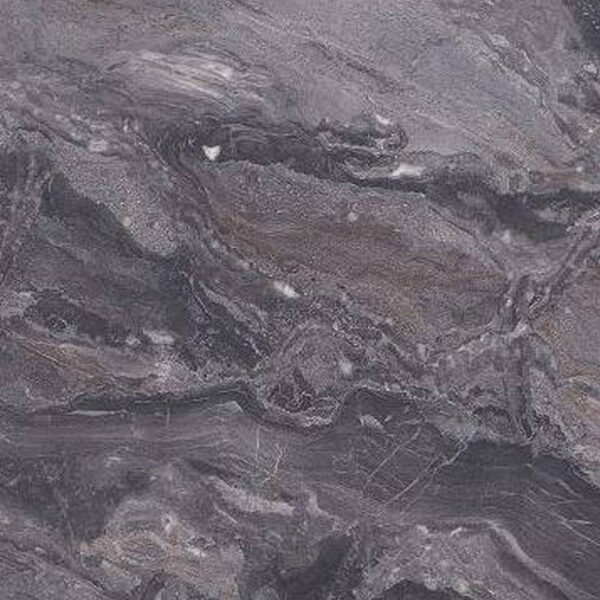 Evis 63 Inch Dining Table, Marble Grain Faux Stone Top, Walnut Brown Wood