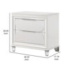 150220266991adf2900f0.jpeg Rara 30 Inch Nightstand, 2 Drawers, Mirror Trim, Acrylic Legs, White