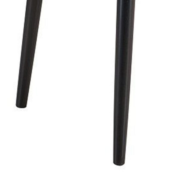 Anae 51-63 Inch Dining Table, Butterfly Leaf, Brown Wood Top, Black Legs