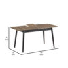 Anae 51-63 Inch Dining Table, Butterfly Leaf, Brown Wood Top, Black Legs