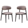 150220266991ae0de62df.jpeg Anae 23 Inch Side Dining Chair Set of 2, Turned Legs, Gray Fabric, Black
