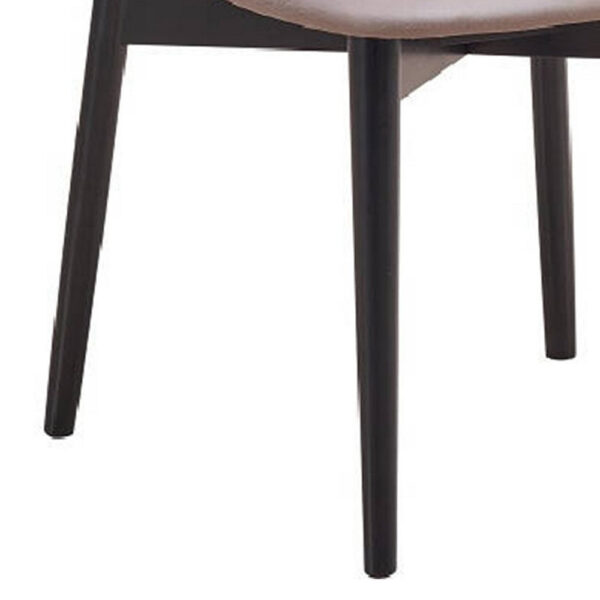 150220266991ae16289c7.jpeg Anae 23 Inch Side Dining Chair Set of 2, Turned Legs, Gray Fabric, Black