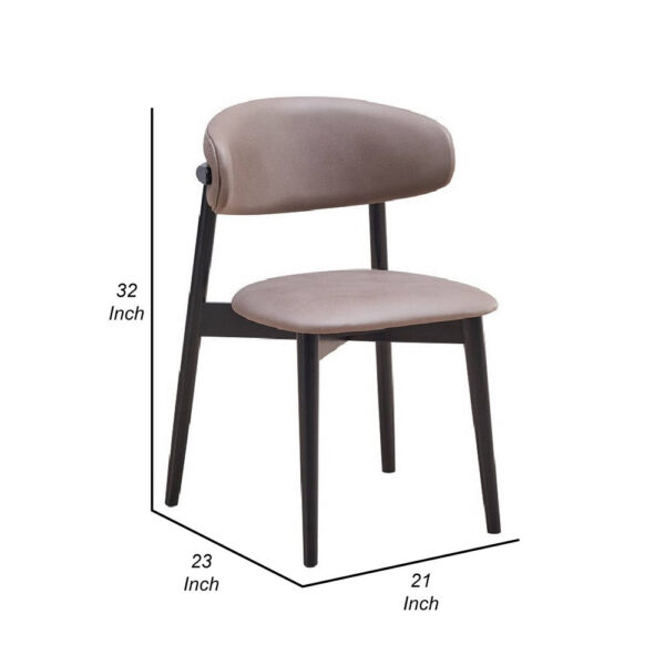 150220266991ae187678b.jpeg Anae 23 Inch Side Dining Chair Set of 2, Turned Legs, Gray Fabric, Black