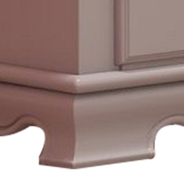 Auri 27 Inch Nightstand with 2 Drawer, Molded Trim Floral Motifs, White