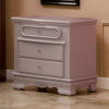 Auri 27 Inch Nightstand with 2 Drawer, Molded Trim Floral Motifs, White