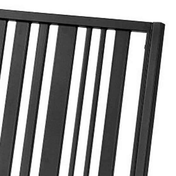 Nori 24 Inch Side Dining Chair Set of 2, Slatted Back, Faux Leather, Black