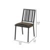 Nori 24 Inch Side Dining Chair Set of 2, Slatted Back, Faux Leather, Black