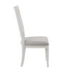 Kate 24 Inch Side Dining Chair Set of 2, Light Gray Linen, White Wood Frame