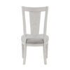 Kate 24 Inch Side Dining Chair Set of 2, Light Gray Linen, White Wood Frame