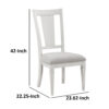Kate 24 Inch Side Dining Chair Set of 2, Light Gray Linen, White Wood Frame