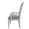 Kate 24 Inch Dining Armchair Set of 2, Light Gray Linen, White Wood Frame