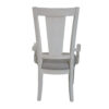 Kate 24 Inch Dining Armchair Set of 2, Light Gray Linen, White Wood Frame