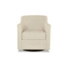 Leena 35 Inch Swivel Accent Chair, Soft Beige Linen Polyester, Reversible
