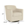 Leena 35 Inch Swivel Accent Chair, Soft Beige Linen Polyester, Reversible