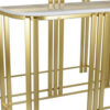 Set of 2 Accent Nesting Tables, Marble Top, Sleek Modern Gold Metal Frame