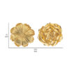 150220266991af52aba01.jpeg Dazzle 11, 12 Inch Floral Hanging Wall Accent Set of 2, 3 Dimensional, Gold