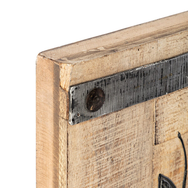 36 Inch Tree Of Life Wall Panel, Square, Mango Wood, Brown and Black