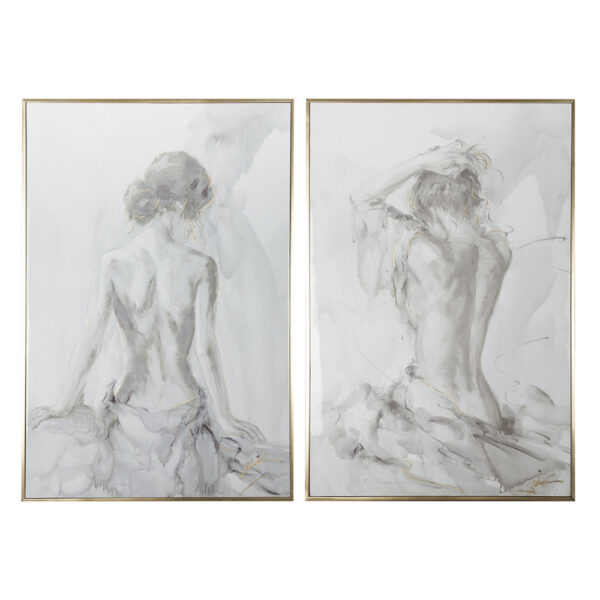 150220266991af9735e4c.jpeg Tia 33 x 49 Hanging Wall Art Portrait Set of 2, Gray Feminine Figure Sketch