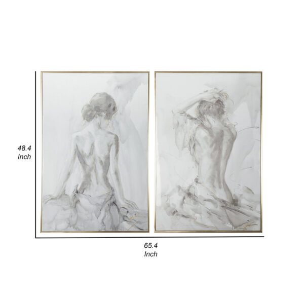 150220266991afa22b985.jpeg Tia 33 x 49 Hanging Wall Art Portrait Set of 2, Gray Feminine Figure Sketch