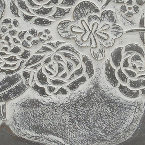150220266991afc02b7b7.jpeg 36x36 Inch Wall Art Panel, Carved Flower Vase Design, Gray White Wood