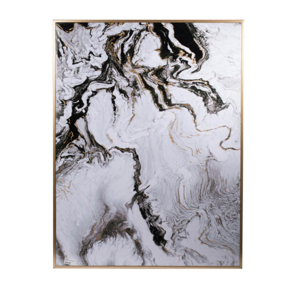 30 x 40 Set of 2 Wall Panels, Home Decor, White Black Marble Design