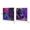 35 x 35 Set of 2 Framed Wall Art Prints, Gold Pink Purple Abstract Painting