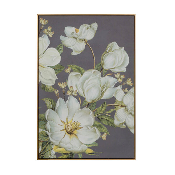 150220266991b0578642d.jpeg Nia 32 x 47 Flower Wall Art Decor, Microfiber, Pine Wood, White, Green