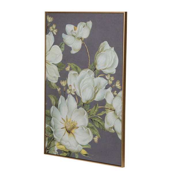 150220266991b05b0f087.jpeg Nia 32 x 47 Flower Wall Art Decor, Microfiber, Pine Wood, White, Green