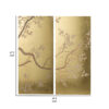 Tim 47 Inch Tall Wall Art Set of 2, Divided Floral Design, Gold, Brown