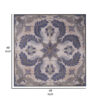 Lina 48 Inch Blooming Wall Art Tile, Square, Floral Mandala, Blue, Ivory
