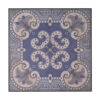 Lina 48 Inch Bordered Wall Art Tile, Square, Floral Mandala, Blue, Ivory