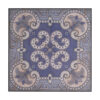 Lina 48 Inch Bordered Wall Art Tile, Square, Floral Mandala, Blue, Ivory