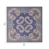Lina 48 Inch Bordered Wall Art Tile, Square, Floral Mandala, Blue, Ivory